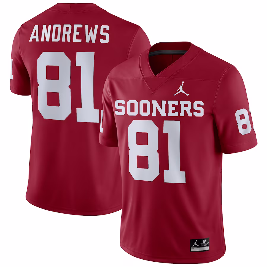 Mark Andrews Oklahoma Sooners Jordan Brand Player Game Jersey - Crimson - ujerseystore