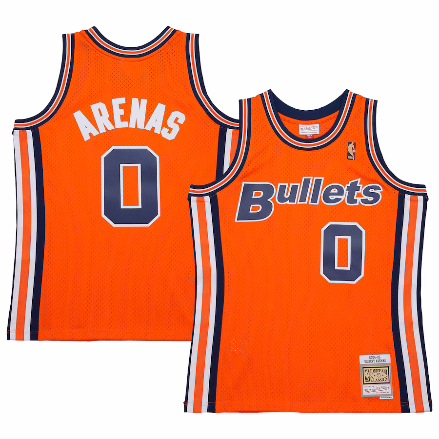 Men's Washington Bullets Gilbert Arenas Mitchell & Ness Orange 2004/05 Hardwood Classics Swingman Jersey - ujerseystore