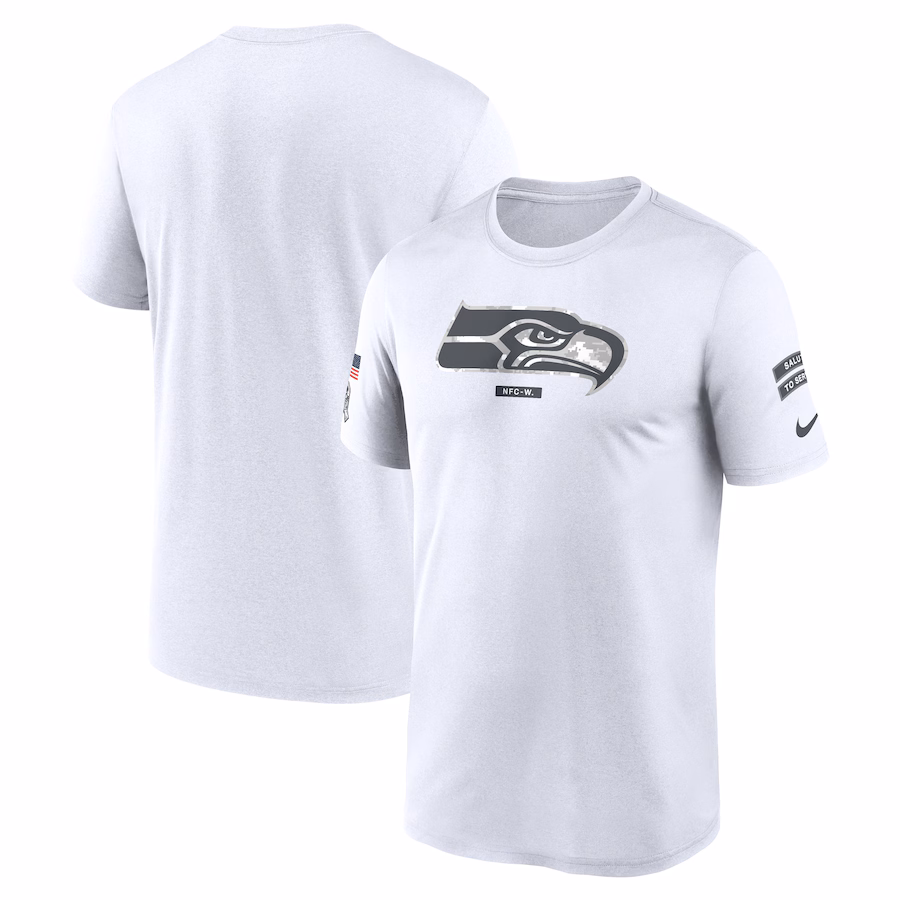 Men's Seattle Seahawks Nike White 2024 Salute To Service Legend Performance T-Shirt - ujerseystore