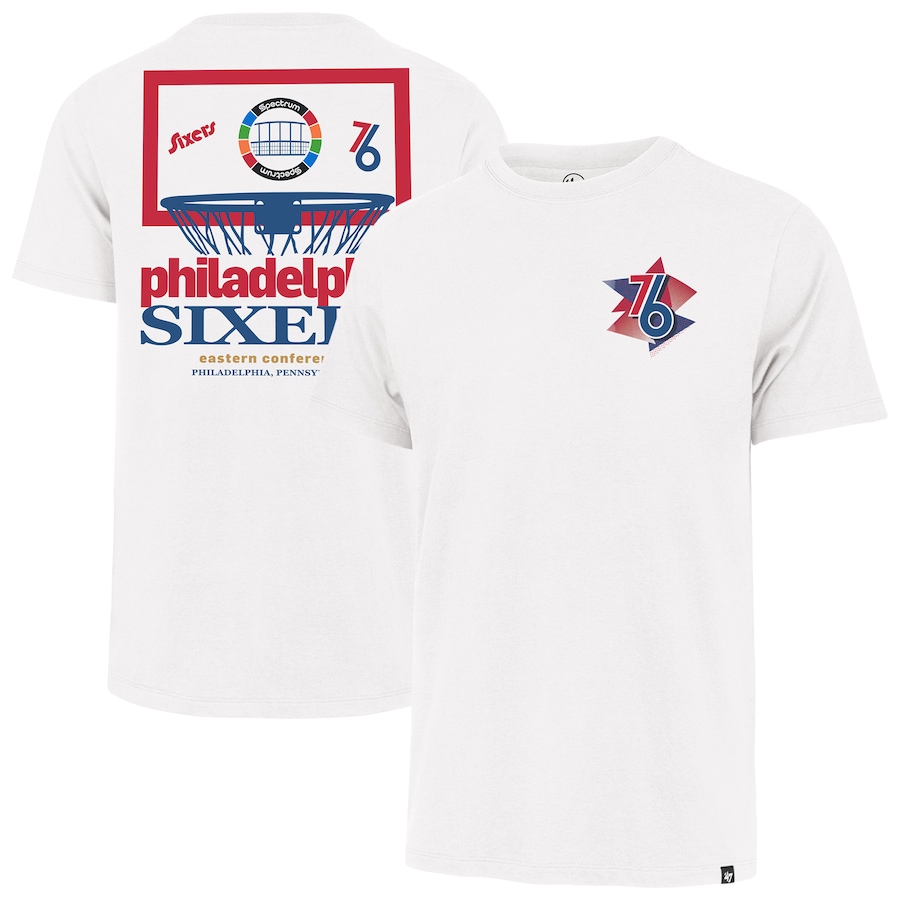Men's Philadelphia 76ers  '47 White City Edition Backboard T-Shirt - ujerseystore