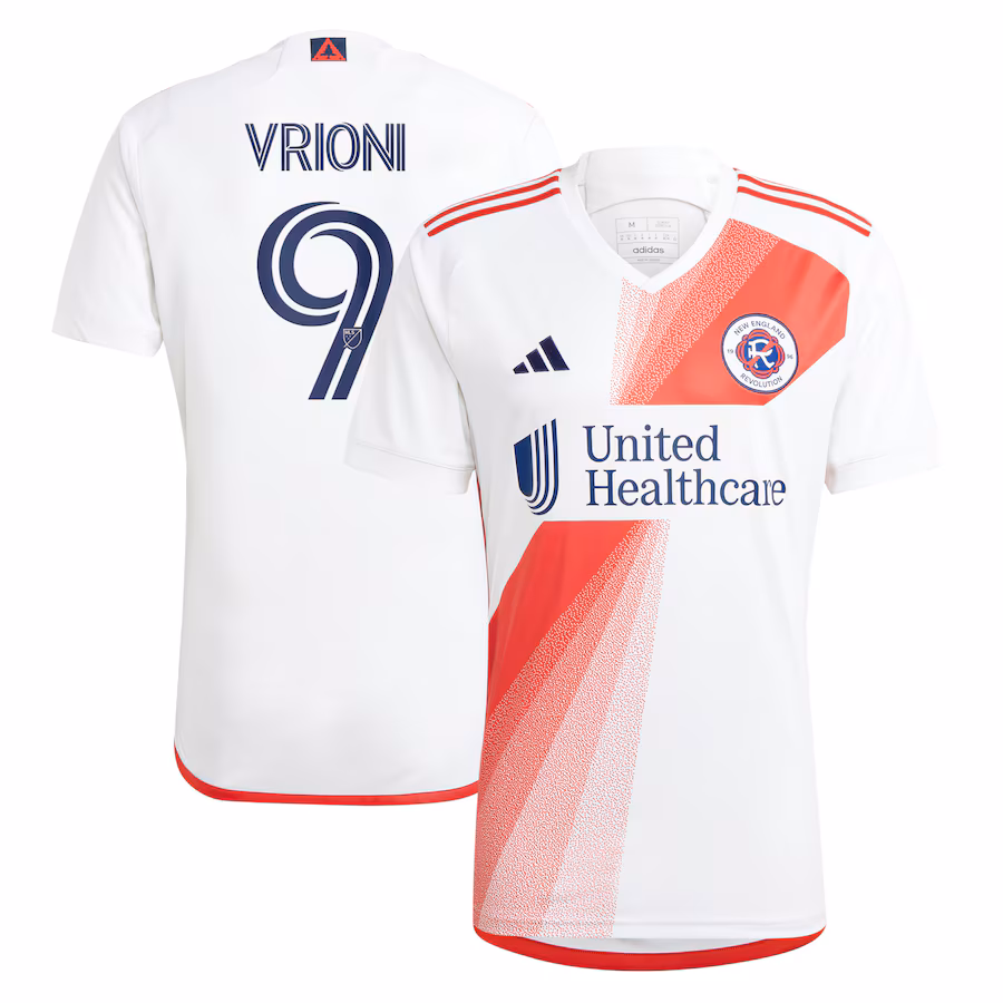 Men's New England Revolution Giacomo Vrioni adidas White 2023 Defiance Replica Jersey - ujerseystore
