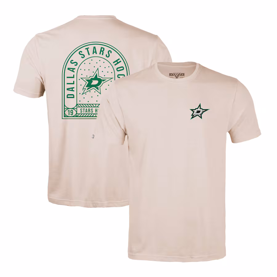 Men's Dallas Stars Levelwear Khaki Richmond Stained Glass T-Shirt - ujerseystore