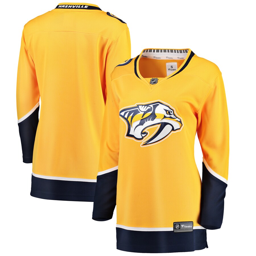 Women's Nashville Predators Fanatics Branded Yellow Breakaway Home Jersey - ujerseystore
