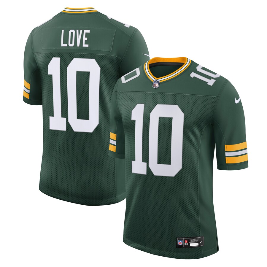 Men's Green Bay Packers Jordan Love Nike Green Team Vapor Untouchable Limited Jersey - ujerseystore
