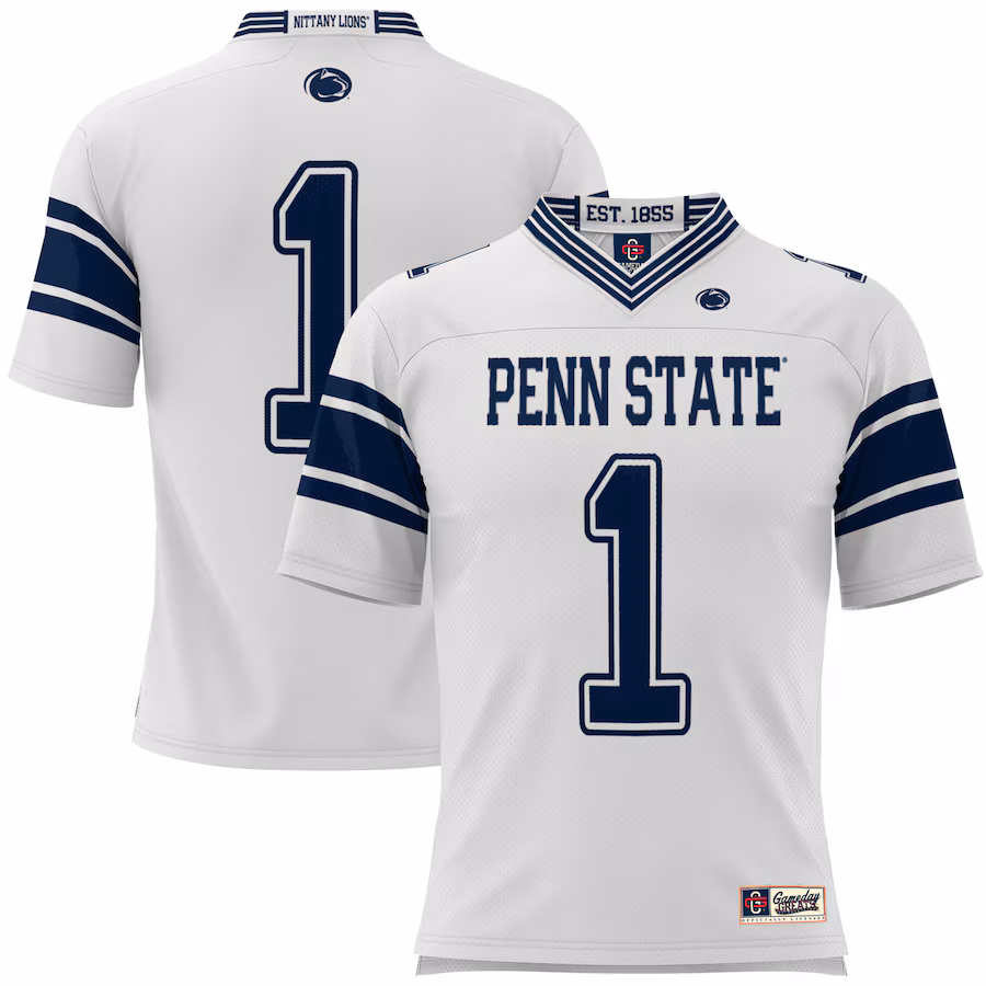 Men's GameDay Greats #1 White Penn State Nittany Lions Football Jersey - ujerseystore