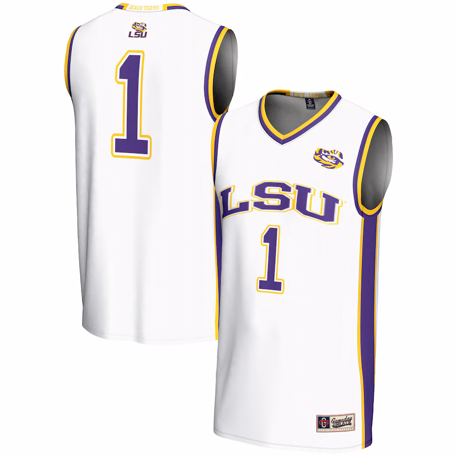 Youth GameDay Greats White #1 LSU Tigers Lightweight Basketball Jersey - ujerseystore