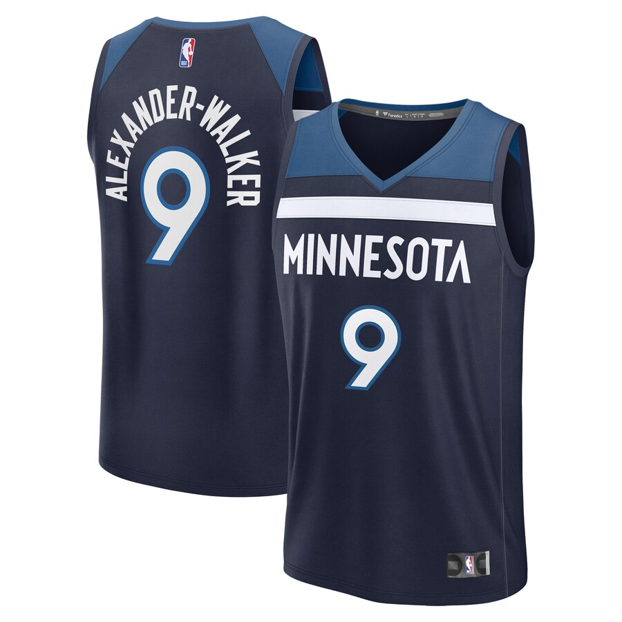 Men's Minnesota Timberwolves Nickeil Alexander-Walker Fanatics Navy Fast Break Replica Player Jersey - Icon Edition - ujerseystore