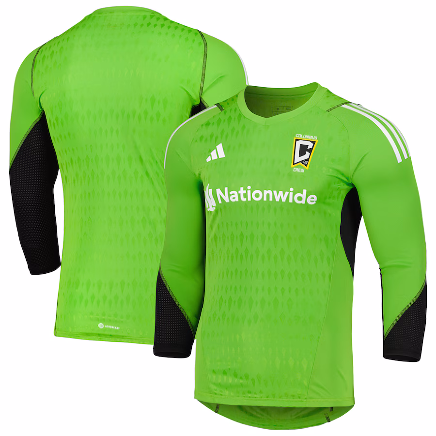 Men's Columbus Crew adidas Green 2023 Goalkeeper Long Sleeve Replica Jersey - ujerseystore