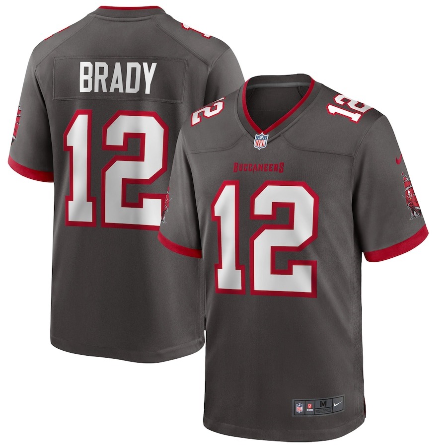 Men's Tampa Bay Buccaneers Tom Brady Nike Pewter Alternate Game Jersey - ujerseystore