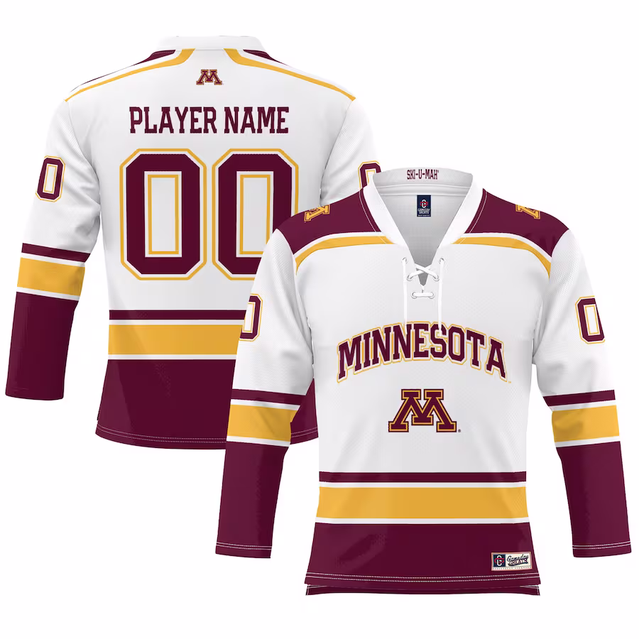 Minnesota Golden Gophers GameDay Greats Women's NIL Pick-A-Player Hockey Jersey - White - ujerseystore