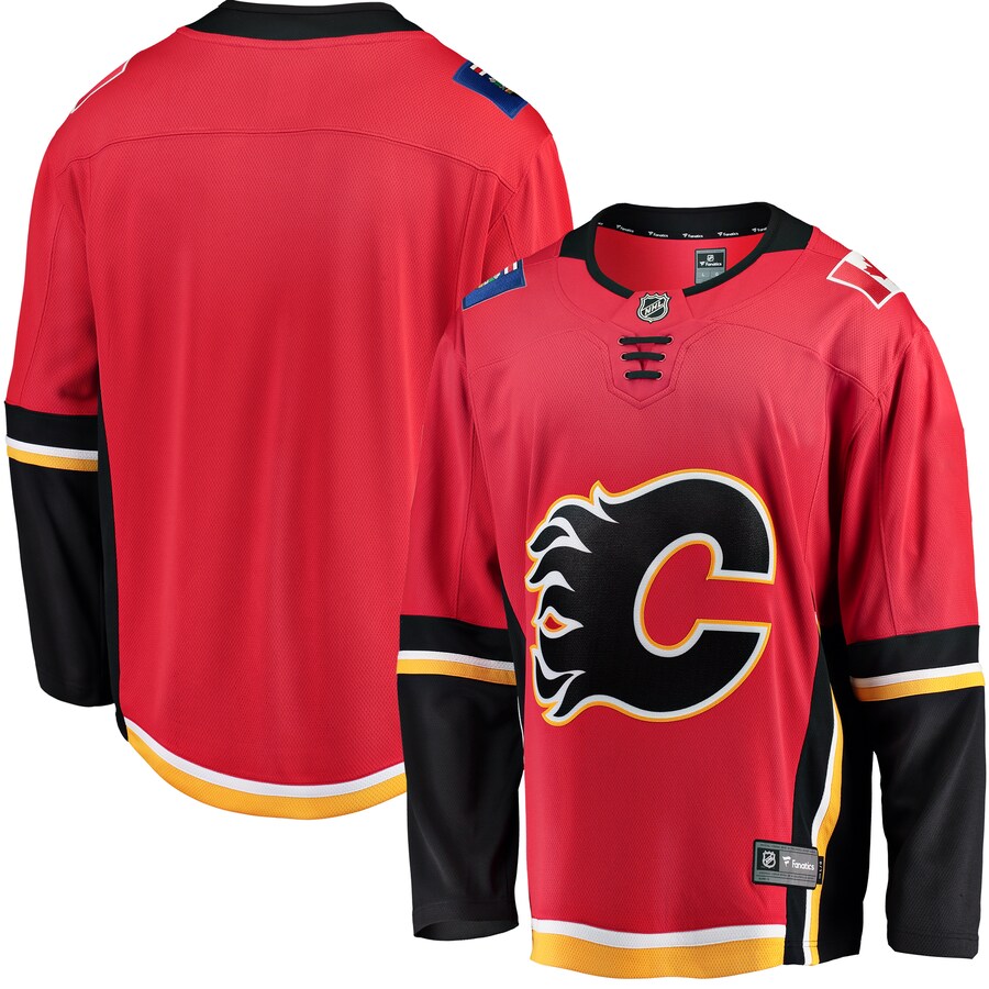Men's Calgary Flames Fanatics Branded Red/Black Premier Breakaway Alternate Jersey - ujerseystore