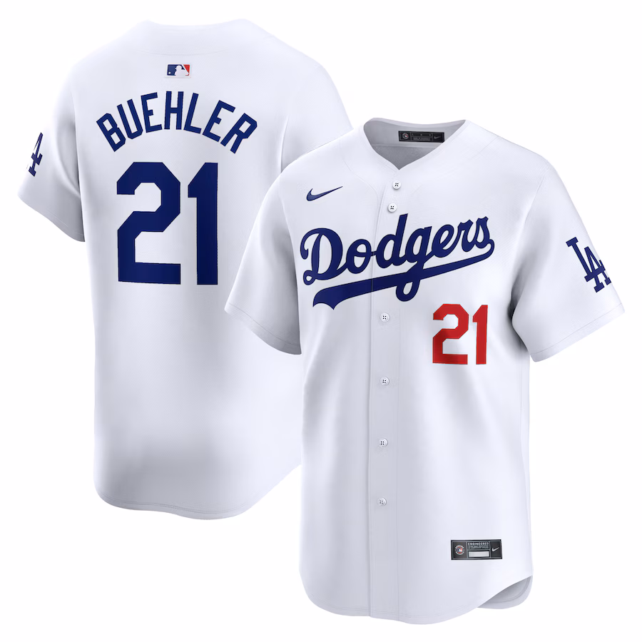 Men's Los Angeles Dodgers Walker Buehler Nike White Home Limited Player Jersey - ujerseystore