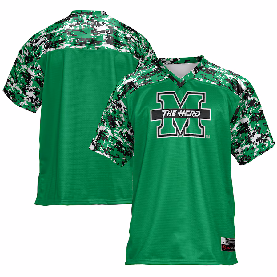 Men's GameDay Greats Kelly Green Marshall Thundering Herd Football Jersey - ujerseystore