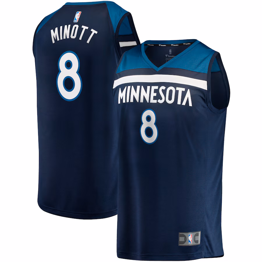 Men's Minnesota Timberwolves Josh Minott Fanatics Navy Fast Break Player Jersey - Icon Edition - ujerseystore