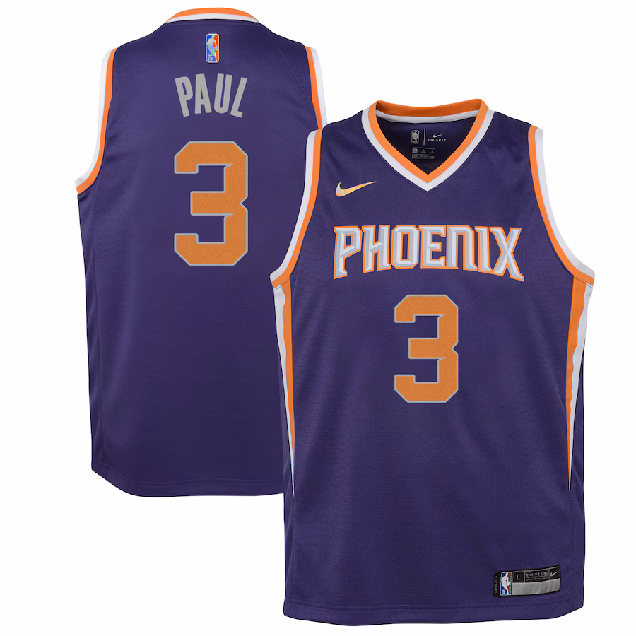 Youth Phoenix Suns Chris Paul Nike Purple 2021/22 Diamond Swingman Jersey - Icon Edition - ujerseystore