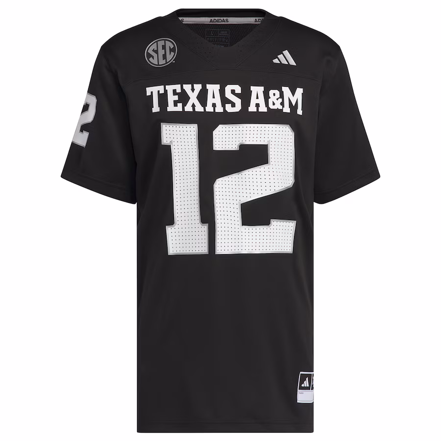Men's adidas  Black Texas A&M Aggies Alternate Premier Strategy Jersey - ujerseystore