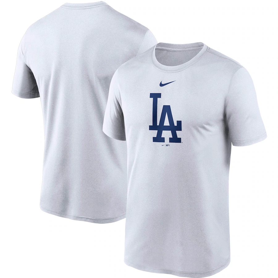 Men's Los Angeles Dodgers Nike White Large Logo Legend Performance T-Shirt - ujerseystore