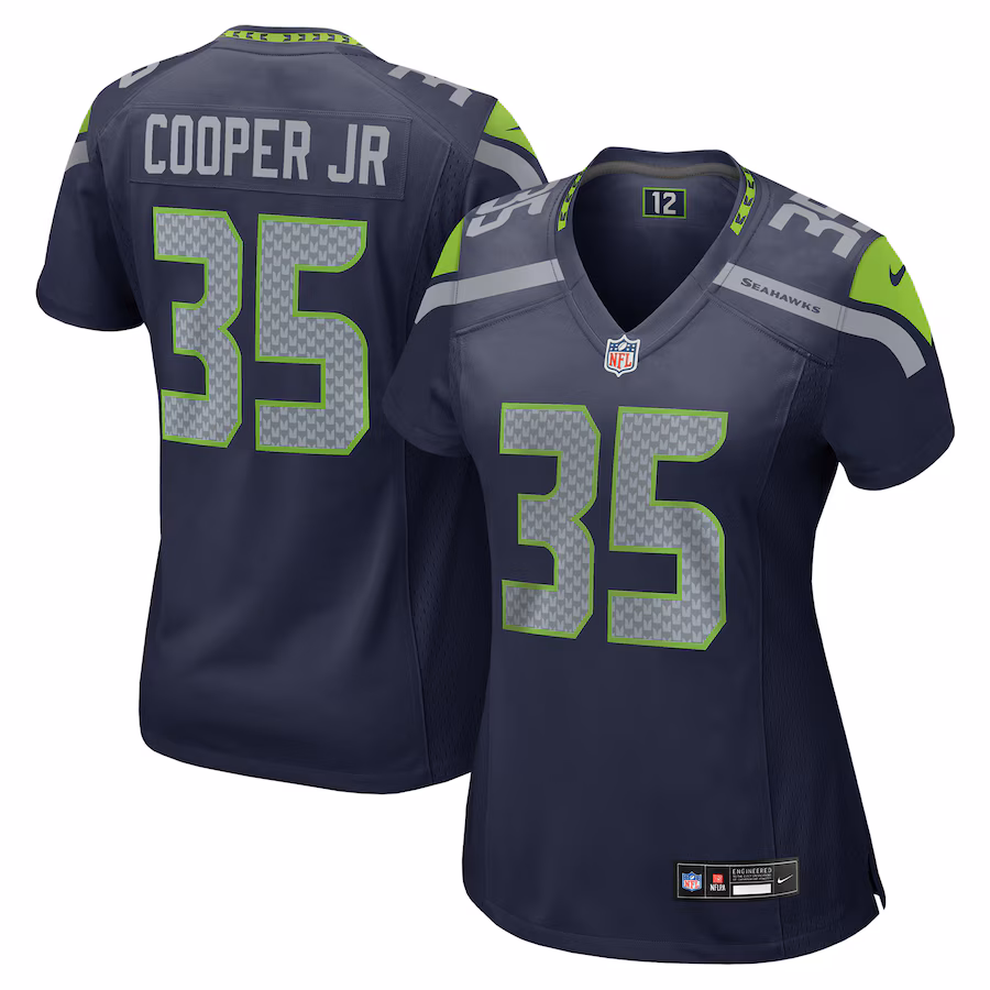 Women's Seattle Seahawks Ryan Cooper Jr. Nike College Navy Team Game Jersey - ujerseystore