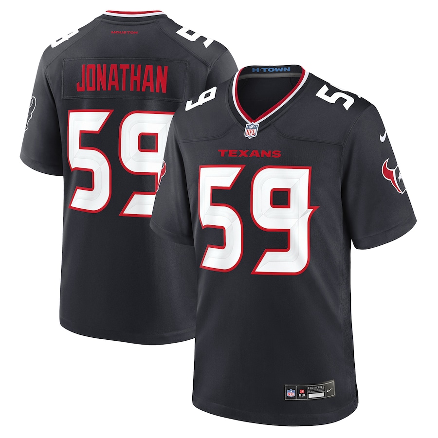 Men's Houston Texans Kingsley Jonathan Nike Navy Team Game Jersey - ujerseystore