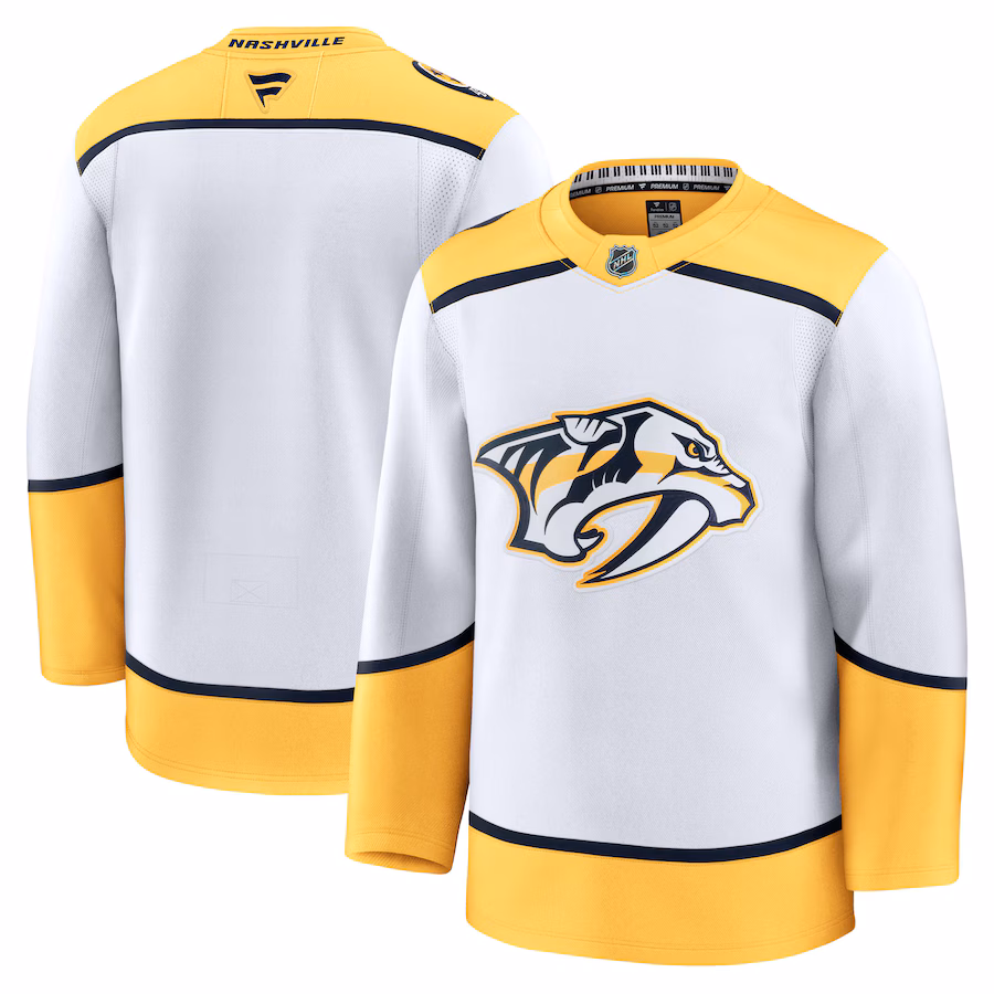 Men's Nashville Predators Fanatics White Away Premium Jersey - ujerseystore