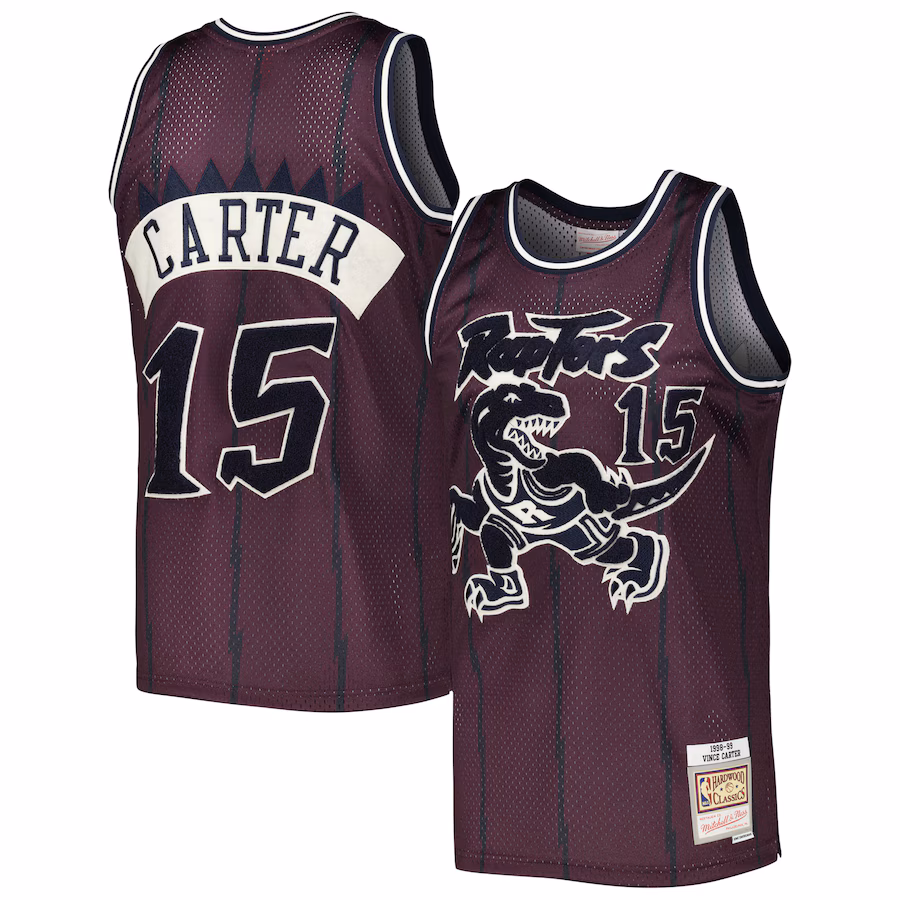 Men's Toronto Raptors Vince Carter Mitchell & Ness Purple Hardwood Classics Off-Court Swingman Jersey - ujerseystore