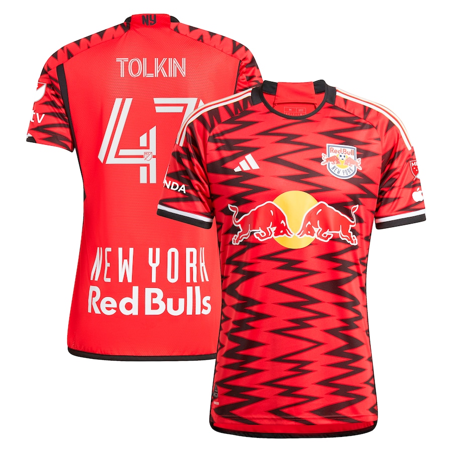 Men's New York Red Bulls John Tolkin adidas Red 2024 Legacy Authentic Player Jersey - ujerseystore