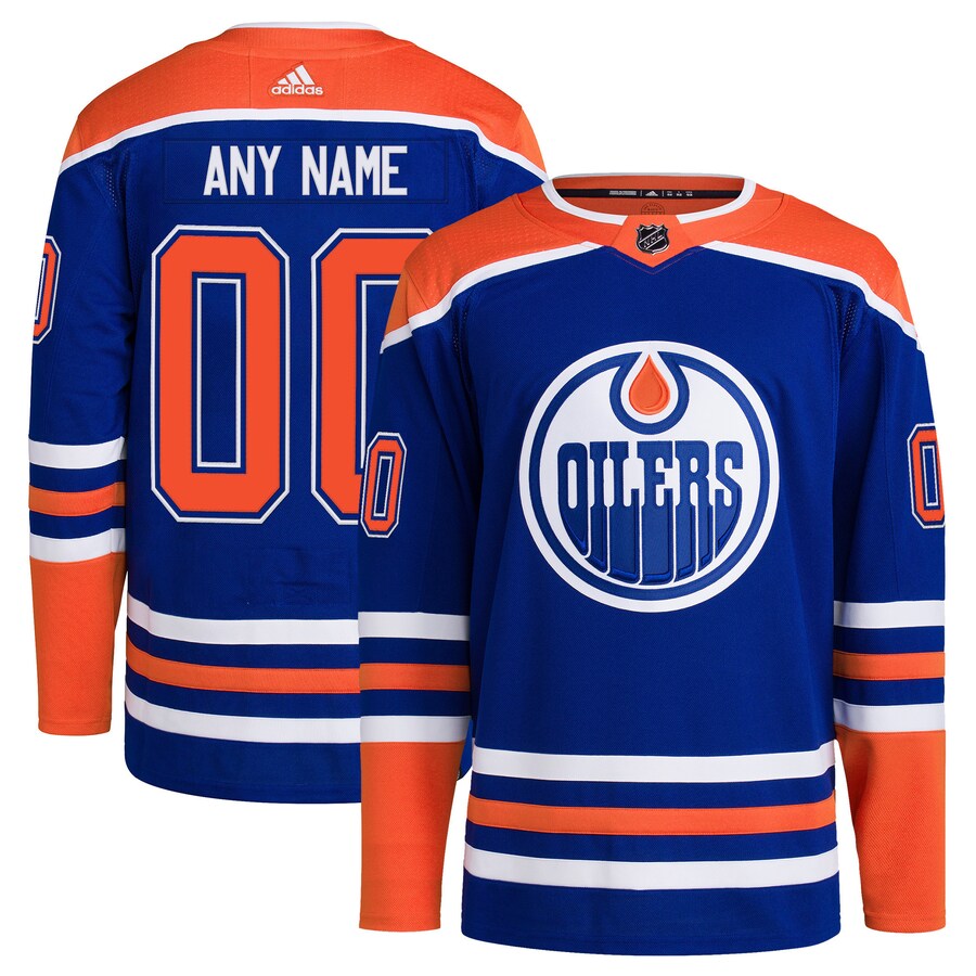 Men's Edmonton Oilers adidas Royal Home Primegreen Authentic Pro Custom Jersey - ujerseystore