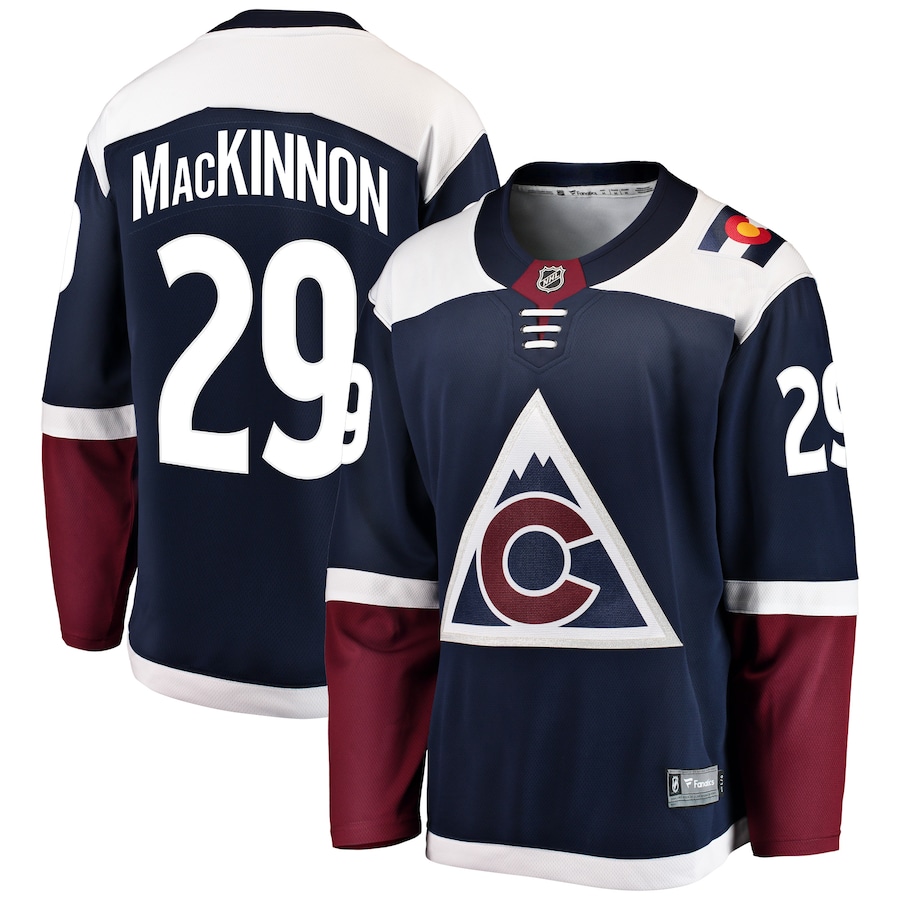 Men's Colorado Avalanche Nathan MacKinnon Fanatics Branded Navy Alternate Breakaway Player Jersey - ujerseystore