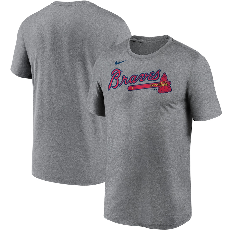 Men's Atlanta Braves Nike Gray Wordmark Legend Performance T-Shirt - ujerseystore