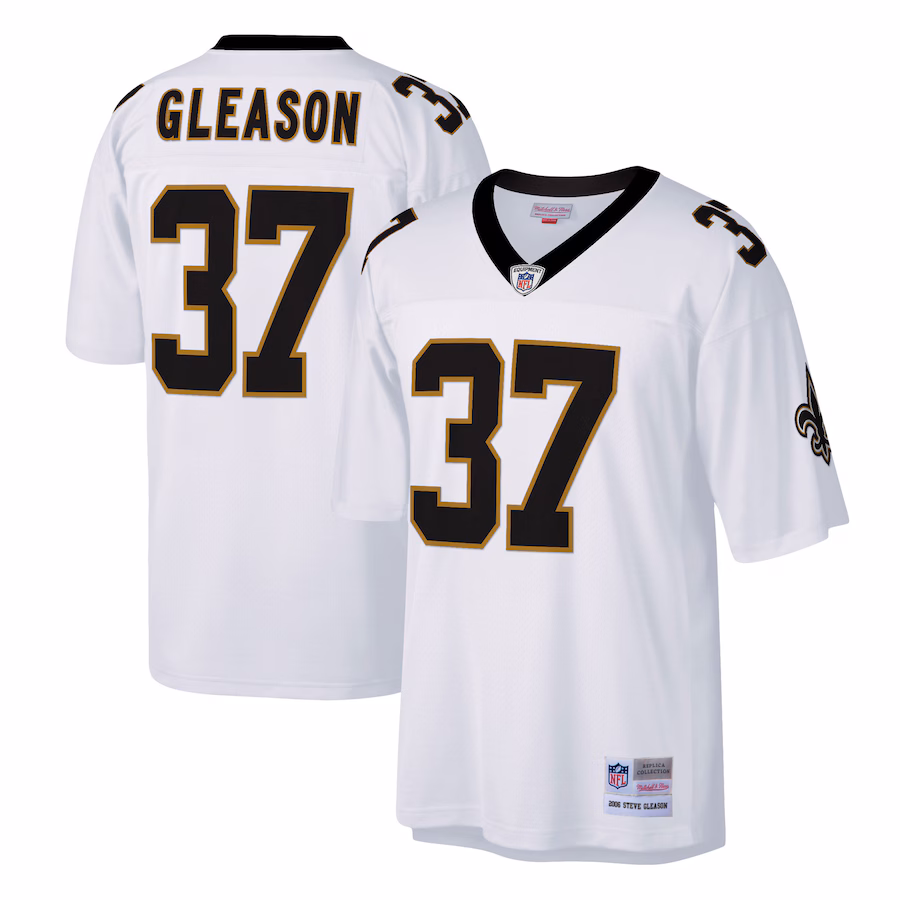 Men's New Orleans Saints Steve Gleason Mitchell & Ness White Big & Tall 2006 Retired Player Replica Jersey - ujerseystore