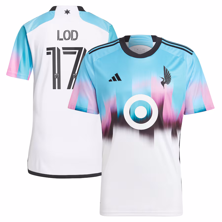 Men's Minnesota United FC Robin Lod adidas White 2023 The Northern Lights Kit Replica Jersey - ujerseystore