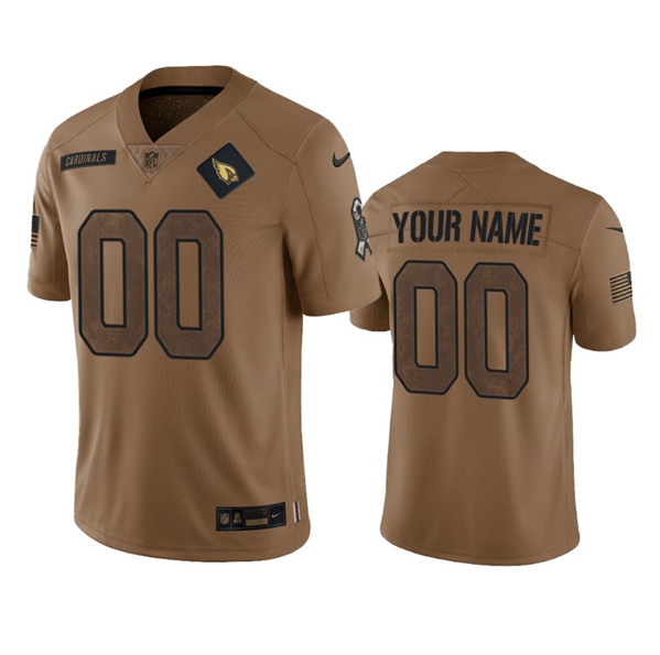 Men's Arizona Cardinals Active Player Custom 2023 Brown Salute To Service Limited Stitched Jersey - ujerseystore