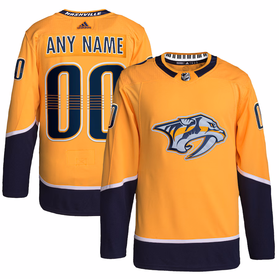 Men's Nashville Predators adidas Gold Home Primegreen Authentic Custom Jersey - ujerseystore