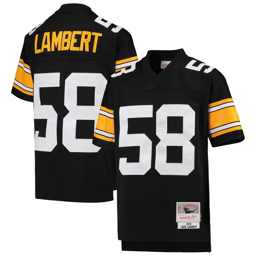 Youth Pittsburgh Steelers Jack Lambert Mitchell & Ness Black 1976 Legacy Retired Player Jersey - ujerseystore