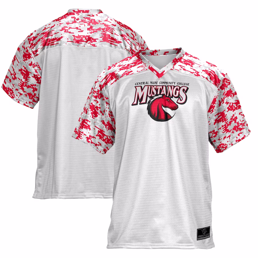 Central Maine Community College ProSphere Camo Football Jersey - Gray - ujerseystore