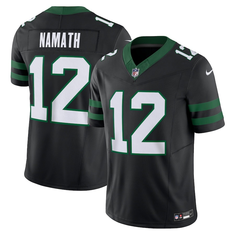 Men's New York Jets Joe Namath Nike Legacy Black Alternate Vapor F.U.S.E. Limited Jersey - ujerseystore