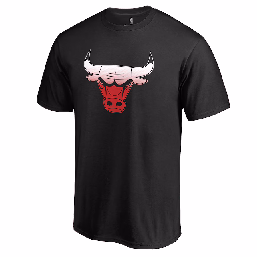 Men's Chicago Bulls Black Gradient Logo T-Shirt - ujerseystore