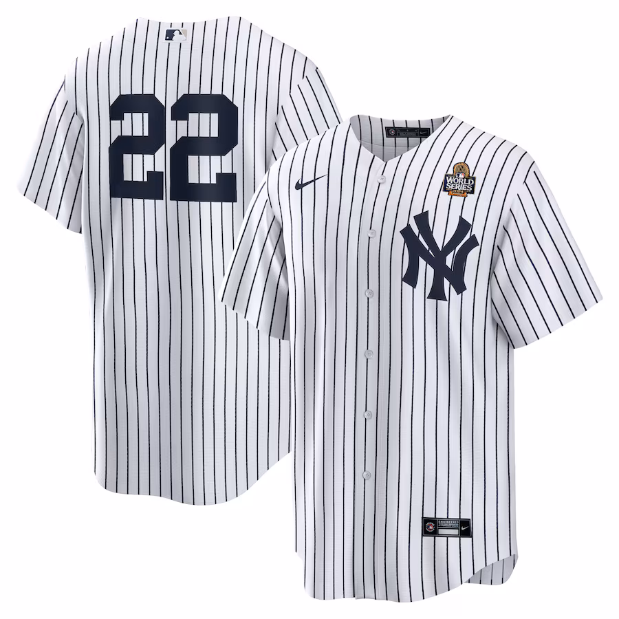 Men's New York Yankees Juan Soto Nike White 2024 World Series Home Replica Player Jersey - ujerseystore