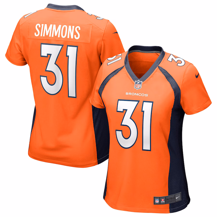 Women's Denver Broncos Justin Simmons Nike Orange Game Jersey - ujerseystore