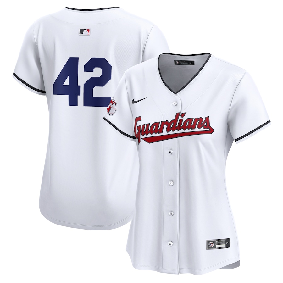 Women's Cleveland Guardians  Nike White 2024 Jackie Robinson Day Home Limited Jersey - ujerseystore
