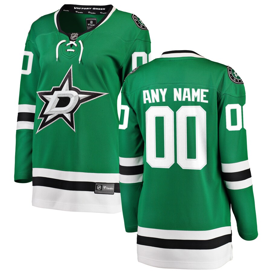 Women's Dallas Stars Fanatics Branded Green Home Breakaway Custom Jersey - ujerseystore