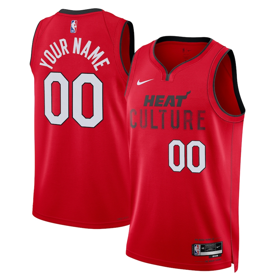 Unisex Miami Heat Nike Red 2024/25 Custom Swingman Jersey - City Edition - ujerseystore