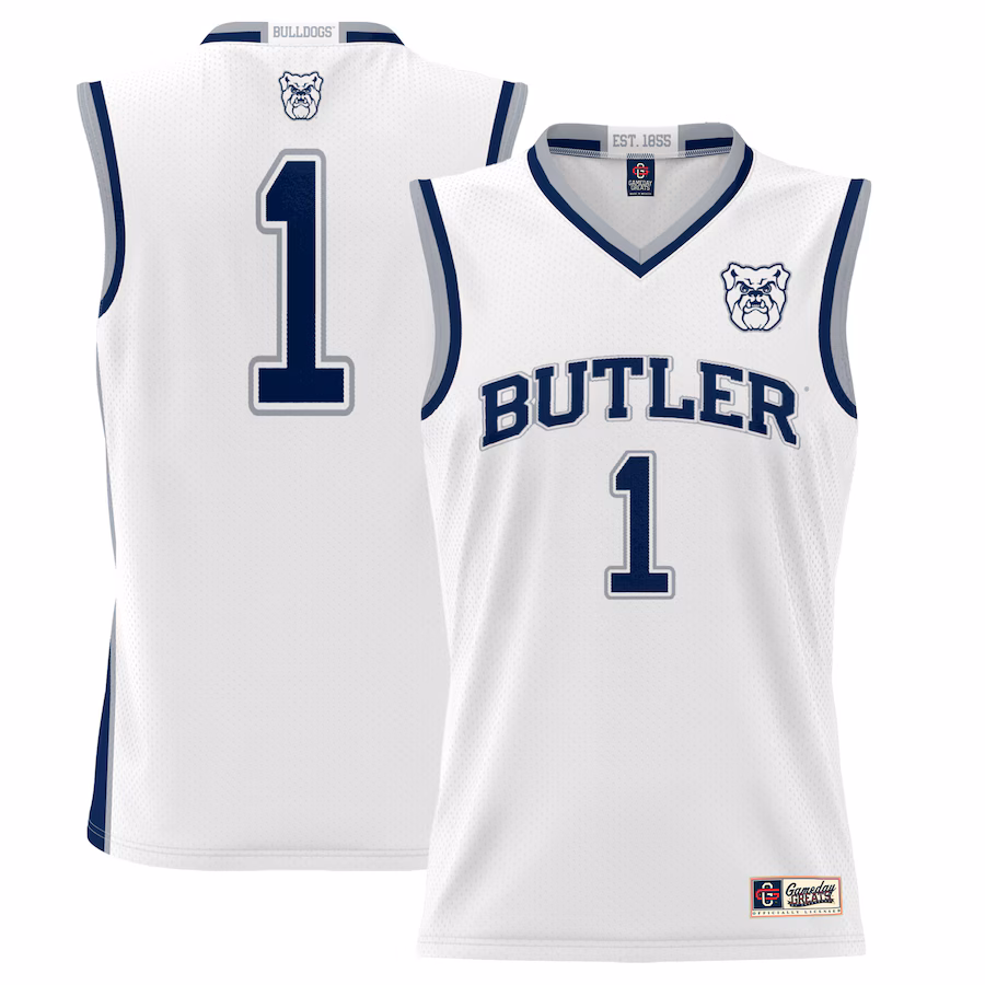 Youth GameDay Greats #1 White Butler Bulldogs Lightweight Basketball Jersey - ujerseystore