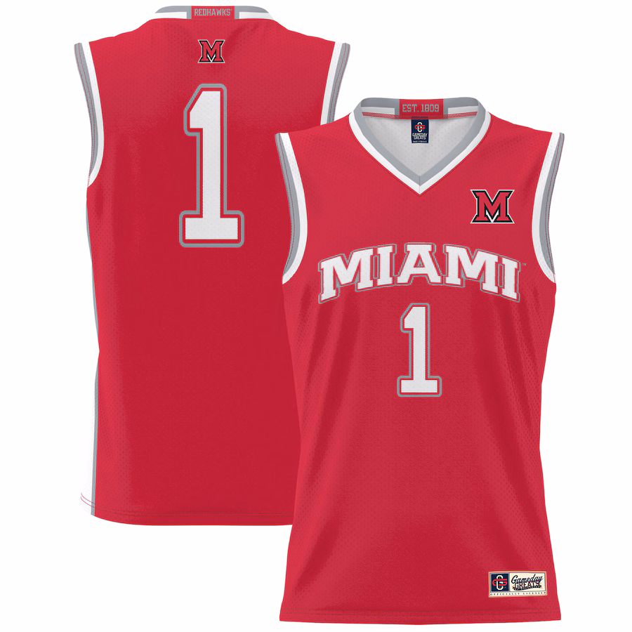 Men's GameDay Greats #1 Red Miami University RedHawks Lightweight Basketball Fashion Jersey - ujerseystore