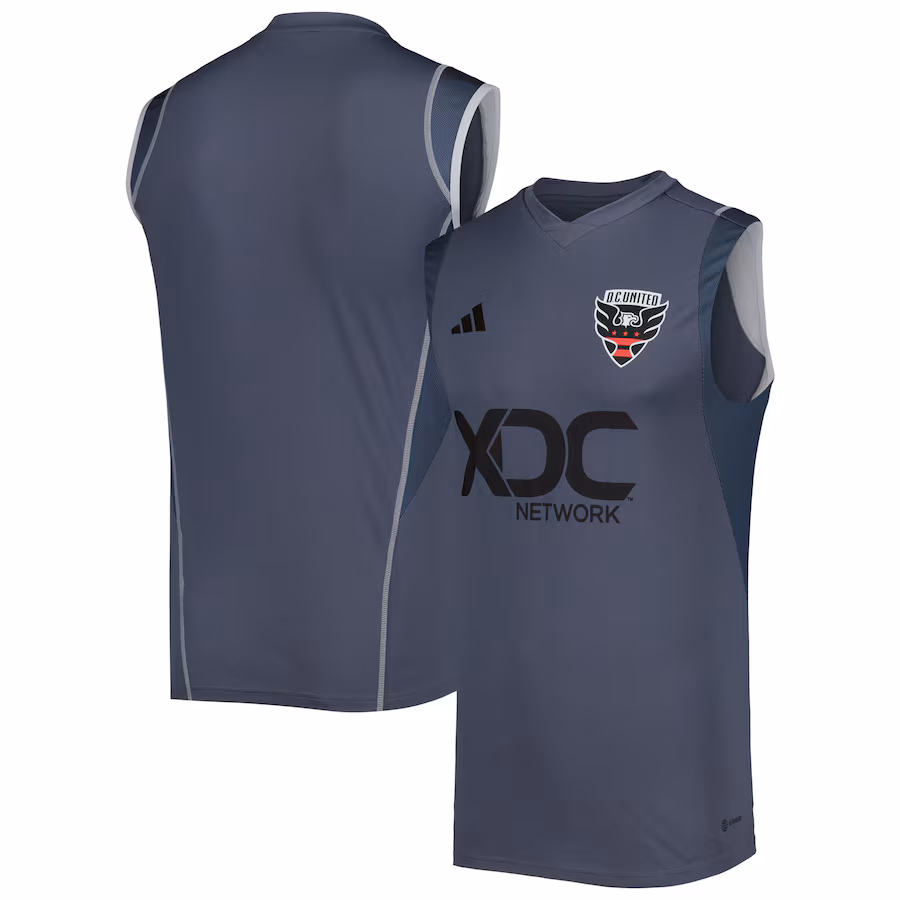 Men's D.C. United adidas Gray 2023 On-Field Sleeveless Training Jersey - ujerseystore