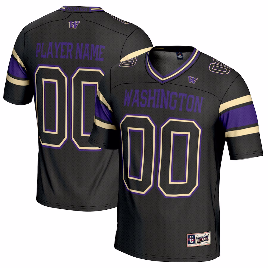 Washington Huskies GameDay Greats NIL Pick-A-Player Football Jersey - Black - ujerseystore