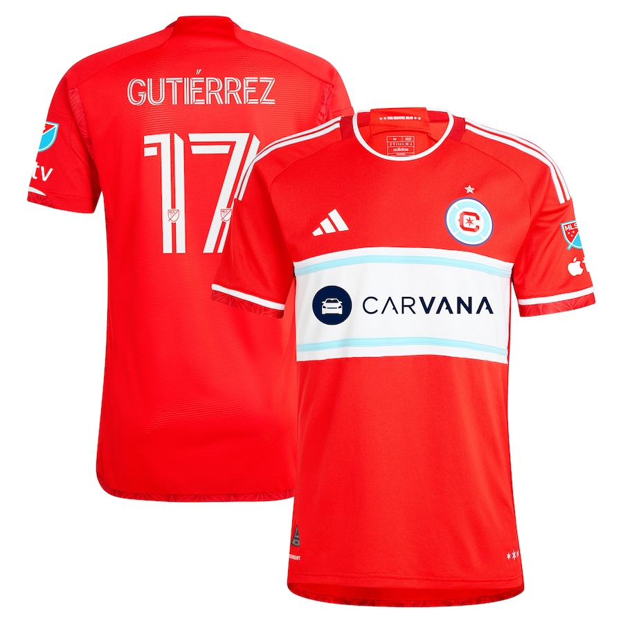 Men's Chicago Fire Brian Gutiérrez adidas Red 2024 Return To Red Authentic Player Jersey - ujerseystore