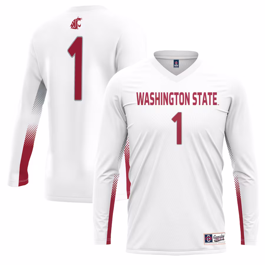 #1 Washington State Cougars GameDay Greats Unisex Lightweight Volleyball Jersey - White - ujerseystore