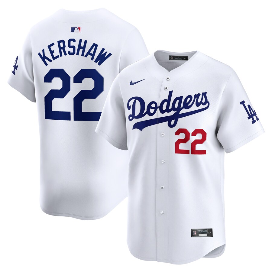 Men's Los Angeles Dodgers Clayton Kershaw Nike White Home Limited Player Jersey - ujerseystore