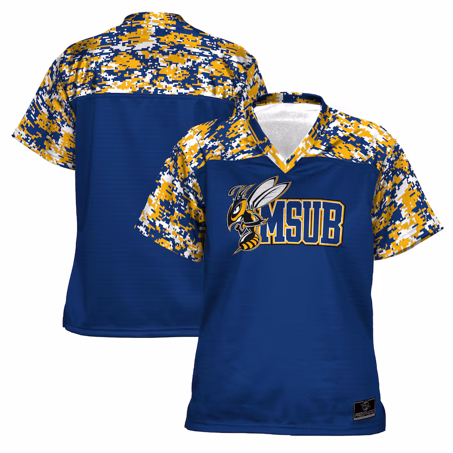 Montana State Billings Yellowjackets ProSphere Women's Camo Football Jersey - Blue - ujerseystore